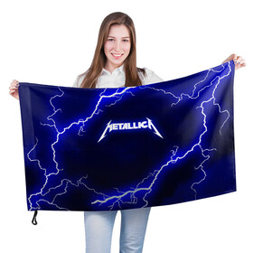 Флаг 3D с принтом METALLICA | МЕТАЛЛИКА в Белгороде, 100% полиэстер | плотность ткани — 95 г/м2, размер — 67 х 109 см. Принт наносится с одной стороны | metallica | металлика