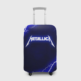 Чехол для чемодана 3D с принтом METALLICA в Белгороде, 86% полиэфир, 14% спандекс | двустороннее нанесение принта, прорези для ручек и колес | metallica | металлика