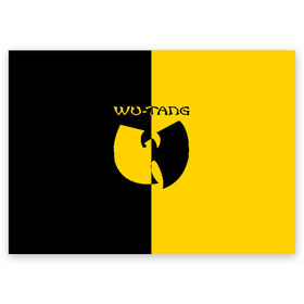Поздравительная открытка с принтом WU TANG CLAN в Белгороде, 100% бумага | плотность бумаги 280 г/м2, матовая, на обратной стороне линовка и место для марки
 | wu tang | wu tang clan | ву танг | ву танг клан