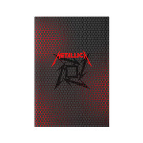 Обложка для паспорта матовая кожа с принтом Metallica в Белгороде, натуральная матовая кожа | размер 19,3 х 13,7 см; прозрачные пластиковые крепления | Тематика изображения на принте: metalica | metallica | группа | джеймс хэтфилд | кирк хэмметт | ларс ульрих | метал | металика | металлика | миталика | музыка | роберт трухильо | рок | трэш | трэшметал | хард | хеви