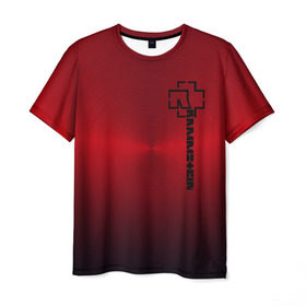 Мужская футболка 3D с принтом Rammstein. в Белгороде, 100% полиэфир | прямой крой, круглый вырез горловины, длина до линии бедер | 3d | hard | logo | metal | music | rammstein | rock | диск | знак | иллюстрация | лого | метал | музыка | рамштайн | рок | символ | текстура