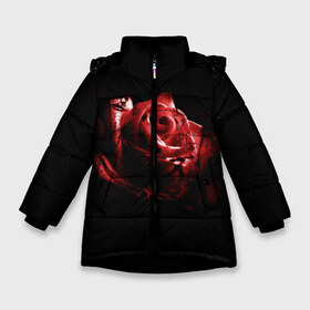 Зимняя куртка для девочек 3D с принтом Кровавая роза в Белгороде, ткань верха — 100% полиэстер; подклад — 100% полиэстер, утеплитель — 100% полиэстер. | длина ниже бедра, удлиненная спинка, воротник стойка и отстегивающийся капюшон. Есть боковые карманы с листочкой на кнопках, утяжки по низу изделия и внутренний карман на молнии. 

Предусмотрены светоотражающий принт на спинке, радужный светоотражающий элемент на пуллере молнии и на резинке для утяжки. | брызги | кровавая роза | кровь | роза | цветы