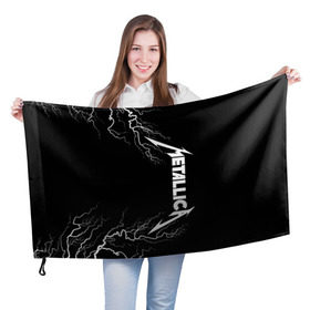 Флаг 3D с принтом Metallica в Белгороде, 100% полиэстер | плотность ткани — 95 г/м2, размер — 67 х 109 см. Принт наносится с одной стороны | 