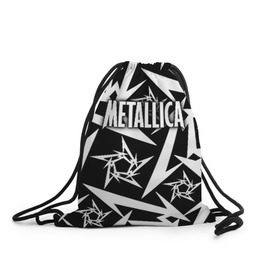 Рюкзак-мешок 3D с принтом Metallica в Белгороде, 100% полиэстер | плотность ткани — 200 г/м2, размер — 35 х 45 см; лямки — толстые шнурки, застежка на шнуровке, без карманов и подкладки | Тематика изображения на принте: metalica | metallica | группа | джеймс хэтфилд | кирк хэмметт | ларс ульрих | метал | металика | металлика | миталика | музыка | роберт трухильо | рок | трэш | трэшметал | хард | хеви