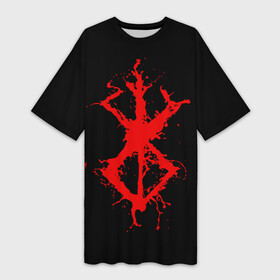 Платье-футболка 3D с принтом BERSERK logo elements red в Белгороде,  |  | anime | anime berserk | berserk | knight | manga | аниме | аниме берсерк | берсерк | манга | рыцарь