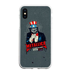 Чехол для iPhone XS Max матовый с принтом Metallica в Белгороде, Силикон | Область печати: задняя сторона чехла, без боковых панелей | metalica | metallica | группа | джеймс хэтфилд | кирк хэмметт | ларс ульрих | метал | металика | металлика | миталика | музыка | роберт трухильо | рок | трэш | трэшметал | хард | хеви