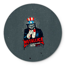 Коврик для мышки круглый с принтом Metallica в Белгороде, резина и полиэстер | круглая форма, изображение наносится на всю лицевую часть | Тематика изображения на принте: metalica | metallica | группа | джеймс хэтфилд | кирк хэмметт | ларс ульрих | метал | металика | металлика | миталика | музыка | роберт трухильо | рок | трэш | трэшметал | хард | хеви