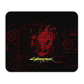 Коврик для мышки прямоугольный с принтом CYBERPUNK 2077 - Самурай в Белгороде, натуральный каучук | размер 230 х 185 мм; запечатка лицевой стороны | Тематика изображения на принте: 2077 | cyber | cyberpunk | demon | glitch | keanu | logo | punk | reeves | samurai | symbol | team | trauma | глитч | демон | киану | кибер | киберпанк | клан | лого | логотип | огонь | панк | ривз | самурай | символ