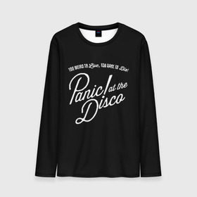 Мужской лонгслив 3D с принтом PANIC! AT THE DISCO в Белгороде, 100% полиэстер | длинные рукава, круглый вырез горловины, полуприлегающий силуэт | Тематика изображения на принте: panic | panic at the disco | paniс | patd | райан росс