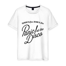 Мужская футболка хлопок с принтом PANIC! AT THE DISCO (СПИНА) в Белгороде, 100% хлопок | прямой крой, круглый вырез горловины, длина до линии бедер, слегка спущенное плечо. | Тематика изображения на принте: panic | panic at the disco | paniс | patd | райан росс