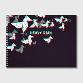 Альбом для рисования с принтом Heavy Rain (Glitch) в Белгороде, 100% бумага
 | матовая бумага, плотность 200 мг. | 3d | game | glitch | heavy rain | геометрия | глитч | игра | надпись | оригами | хеви рейн