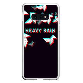 Чехол для Samsung S10E с принтом Heavy Rain (Glitch) в Белгороде, Силикон | Область печати: задняя сторона чехла, без боковых панелей | 3d | game | glitch | heavy rain | геометрия | глитч | игра | надпись | оригами | хеви рейн