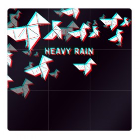 Магнитный плакат 3Х3 с принтом Heavy Rain (Glitch). в Белгороде, Полимерный материал с магнитным слоем | 9 деталей размером 9*9 см | Тематика изображения на принте: 3d | game | glitch | heavy rain | геометрия | глитч | игра | надпись | оригами | хеви рейн