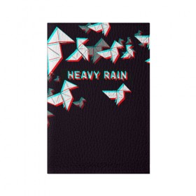 Обложка для паспорта матовая кожа с принтом Heavy Rain (Glitch). в Белгороде, натуральная матовая кожа | размер 19,3 х 13,7 см; прозрачные пластиковые крепления | Тематика изображения на принте: 3d | game | glitch | heavy rain | геометрия | глитч | игра | надпись | оригами | хеви рейн