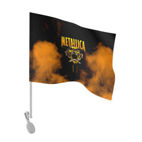 Флаг для автомобиля с принтом Metallica в Белгороде, 100% полиэстер | Размер: 30*21 см | metalica | metallica | группа | джеймс хэтфилд | кирк хэмметт | ларс ульрих | метал | металика | металлика | миталика | музыка | роберт трухильо | рок | трэш | трэшметал | хард | хеви