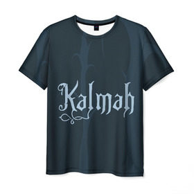 Мужская футболка 3D с принтом группа Kalmah в Белгороде, 100% полиэфир | прямой крой, круглый вырез горловины, длина до линии бедер | death | kalmah | metal | группа | деревья | лес | логотип | метал | музыка | ночь | фантазия | эмблема