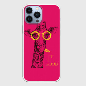 Чехол для iPhone 13 Pro Max с принтом Life is good в Белгороде,  |  | african | animal | giraffe | inscription | life is good | look | pink | pop art | tongue | yellow | африканское | взгляд | желтый | животное | жизнь хороша | жираф | надпись | очки | поп   арт | розовый | язык
