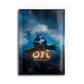 Обложка для автодокументов с принтом Ori - And The Will Of The Wisp в Белгороде, натуральная кожа |  размер 19,9*13 см; внутри 4 больших “конверта” для документов и один маленький отдел — туда идеально встанут права | Тематика изображения на принте: microsoft studios | moon studios | ori | ori and the blind forest | unity | лес | луна | нибела | ночной лес | ночь | ори | платформер | сова