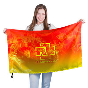 Флаг 3D с принтом RAMMSTEIN в Белгороде, 100% полиэстер | плотность ткани — 95 г/м2, размер — 67 х 109 см. Принт наносится с одной стороны | lindemann | rammstein | рамштайн | тилль линдеманн