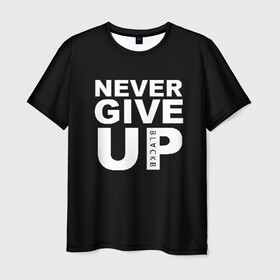 Мужская футболка 3D с принтом NEVER GIVE UP САЛАХ в Белгороде, 100% полиэфир | прямой крой, круглый вырез горловины, длина до линии бедер | liverpool | never give up | salah | ливерпуль | салах