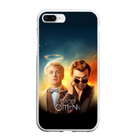 Чехол для iPhone 7Plus/8 Plus матовый с принтом Good Omens в Белгороде, Силикон | Область печати: задняя сторона чехла, без боковых панелей | good | omens | sheen | tennant | азирафель | ангел | благие знамения | демон | кроули | падший | теннант | шин