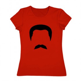 Женская футболка хлопок с принтом Сталин в Белгороде, 100% хлопок | прямой крой, круглый вырез горловины, длина до линии бедер, слегка спущенное плечо | stalin | ussr | иосиф сталин | коммунизм | комунизм | ссср | сталин