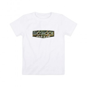 Детская футболка хлопок с принтом BIOSHOCK в Белгороде, 100% хлопок | круглый вырез горловины, полуприлегающий силуэт, длина до линии бедер | bioshock | bioshock infinite | биошок | букер | элизабет
