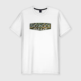 Мужская футболка премиум с принтом BIOSHOCK в Белгороде, 92% хлопок, 8% лайкра | приталенный силуэт, круглый вырез ворота, длина до линии бедра, короткий рукав | Тематика изображения на принте: bioshock | bioshock infinite | биошок | букер | элизабет