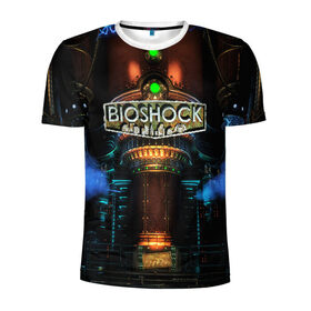 Мужская футболка 3D спортивная с принтом BIOSHOCK в Белгороде, 100% полиэстер с улучшенными характеристиками | приталенный силуэт, круглая горловина, широкие плечи, сужается к линии бедра | Тематика изображения на принте: bioshock | bioshock infinite | биошок | букер | элизабет