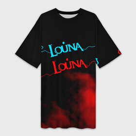 Платье-футболка 3D с принтом Louna в Белгороде,  |  | louna | tracktor bowling | альтернативный | вит | група | группа | лоуна | лу | луна | лусинэ геворкян | метал | нюметал | панк | панкрок | пилот | рок | ру | серж | трактор боулинг