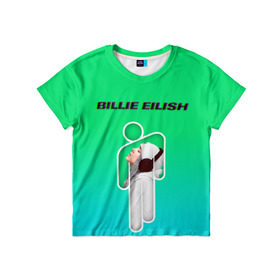 Детская футболка 3D с принтом Billie Eilish в Белгороде, 100% гипоаллергенный полиэфир | прямой крой, круглый вырез горловины, длина до линии бедер, чуть спущенное плечо, ткань немного тянется | ayelish | bad guy | bellyache | bilie eilish | bilie elish | billie | billie eilish | eilish | electronic | elish | music | билли айлиш | эйлиш | элиш