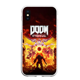 Чехол для iPhone XS Max матовый с принтом DOOM Eternal в Белгороде, Силикон | Область печати: задняя сторона чехла, без боковых панелей | Тематика изображения на принте: 2019 | bethesda | demon | doom | eternal | ethernal | game | games | logo | monster | runes | демон | дум | дуум | етернал | игра | игры | какодемон | кровь | лого | логотип | монстр | монстры | руны | символ | этернал