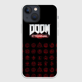 Чехол для iPhone 13 mini с принтом DOOM Eternal в Белгороде,  |  | 2019 | bethesda | demon | doom | eternal | ethernal | game | games | logo | monster | runes | демон | дум | дуум | етернал | игра | игры | какодемон | кровь | лого | логотип | монстр | монстры | руны | символ | этернал