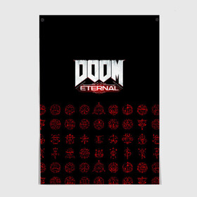 Постер с принтом DOOM Eternal в Белгороде, 100% бумага
 | бумага, плотность 150 мг. Матовая, но за счет высокого коэффициента гладкости имеет небольшой блеск и дает на свету блики, но в отличии от глянцевой бумаги не покрыта лаком | 2019 | bethesda | demon | doom | eternal | ethernal | game | games | logo | monster | runes | демон | дум | дуум | етернал | игра | игры | какодемон | кровь | лого | логотип | монстр | монстры | руны | символ | этернал