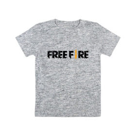 Детская футболка хлопок с принтом Free Fire в Белгороде, 100% хлопок | круглый вырез горловины, полуприлегающий силуэт, длина до линии бедер | battlegrounds | fire | free | garena | гарена | фаер | фри