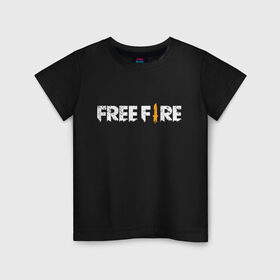 Детская футболка хлопок с принтом Garena Free Fire в Белгороде, 100% хлопок | круглый вырез горловины, полуприлегающий силуэт, длина до линии бедер | battlegrounds | fire | free | garena | гарена | фаер | фри