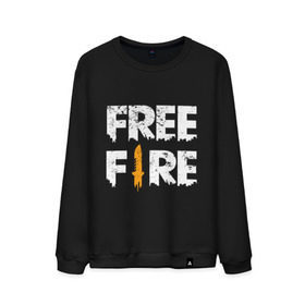 Мужской свитшот хлопок с принтом Free Fire logo в Белгороде, 100% хлопок |  | battlegrounds | fire | free | garena | гарена | фаер | фри