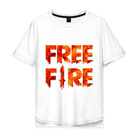 Мужская футболка хлопок Oversize с принтом Free Fire в Белгороде, 100% хлопок | свободный крой, круглый ворот, “спинка” длиннее передней части | battlegrounds | fire | free | garena | гарена | фаер | фри