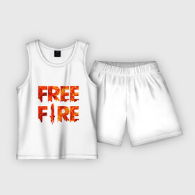 Детская пижама с шортами хлопок с принтом Free Fire в Белгороде,  |  | battlegrounds | fire | free | garena | гарена | фаер | фри