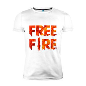 Мужская футболка премиум с принтом Free Fire в Белгороде, 92% хлопок, 8% лайкра | приталенный силуэт, круглый вырез ворота, длина до линии бедра, короткий рукав | battlegrounds | fire | free | garena | гарена | фаер | фри