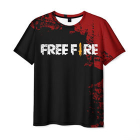 Мужская футболка 3D с принтом Free Fire в Белгороде, 100% полиэфир | прямой крой, круглый вырез горловины, длина до линии бедер | Тематика изображения на принте: battlegrounds | fire | free | garena | гарена | фаер | фри