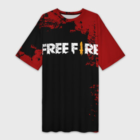 Платье-футболка 3D с принтом Free Fire в Белгороде,  |  | battlegrounds | fire | free | garena | гарена | фаер | фри