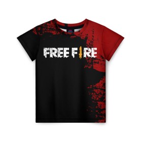Детская футболка 3D с принтом Free Fire в Белгороде, 100% гипоаллергенный полиэфир | прямой крой, круглый вырез горловины, длина до линии бедер, чуть спущенное плечо, ткань немного тянется | battlegrounds | fire | free | garena | гарена | фаер | фри