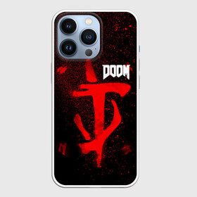 Чехол для iPhone 13 Pro с принтом DOOM в Белгороде,  |  | Тематика изображения на принте: 2019 | bethesda | demon | doom | eternal | ethernal | game | games | logo | monster | runes | демон | дум | дуум | етернал | игра | игры | какодемон | кровь | лого | логотип | монстр | монстры | руны | символ | этернал