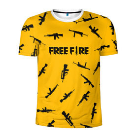 Мужская футболка 3D спортивная с принтом GARENA FREE FIRE в Белгороде, 100% полиэстер с улучшенными характеристиками | приталенный силуэт, круглая горловина, широкие плечи, сужается к линии бедра | free fire | garena free fire | гарена 3 | гарена фри | гарена фри фаер | гарено. | игра garena