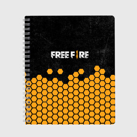Тетрадь с принтом GARENA FREE FIRE в Белгороде, 100% бумага | 48 листов, плотность листов — 60 г/м2, плотность картонной обложки — 250 г/м2. Листы скреплены сбоку удобной пружинной спиралью. Уголки страниц и обложки скругленные. Цвет линий — светло-серый
 | Тематика изображения на принте: free fire | garena free fire | гарена 3 | гарена фри | гарена фри фаер | гарено. | игра garena