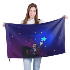 Флаг 3D с принтом JONY Звезда в Белгороде, 100% полиэстер | плотность ткани — 95 г/м2, размер — 67 х 109 см. Принт наносится с одной стороны | jony | звезда | лали | певец | тыменяпленила | янея