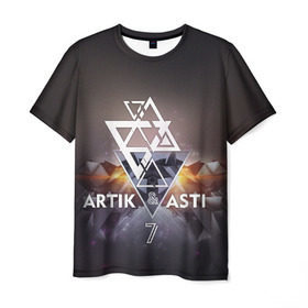 Мужская футболка 3D с принтом ARTIK & ASTI 7 в Белгороде, 100% полиэфир | прямой крой, круглый вырез горловины, длина до линии бедер | 7 | astiartik | грустныйдэнс | невероятно | неделимы | подгипнозом