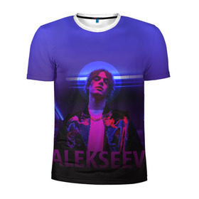 Мужская футболка 3D спортивная с принтом ALEKSEEV в Белгороде, 100% полиэстер с улучшенными характеристиками | приталенный силуэт, круглая горловина, широкие плечи, сужается к линии бедра | alekseev | алексеев | моязвезда | певец | целуй