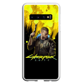 Чехол для Samsung Galaxy S10 с принтом CYBERPUNK 2077 в Белгороде, Силикон | Область печати: задняя сторона чехла, без боковых панелей | 2077 | cyber | cyberpunk | demon | glitch | keanu | logo | punk | reeves | samurai | symbol | team | trauma | глитч | демон | киану | кибер | киберпанк | клан | лого | логотип | огонь | панк | ривз | самурай | символ